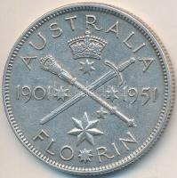 Ausztrália 1951. 1Fl Ag "VI. György" T:2-
Australia 1951. 1 Florin Ag "George VI&quot...