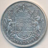 Kanada 1945. 50c Ag "VI. György" T:2-
Canada 1945. 50 cents Ag "George VI" C:VF