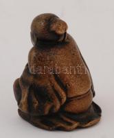 Keleti bölcs, kisméretű bronz szobor, jelzés nélkül, m: 6 cm