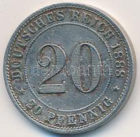 Német Birodalom 1888D 20pf Cu-Ni T:3 ütésnyom German Empire 1888D 20 Pfennig Cu-Ni C:F ding