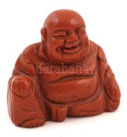 Nevető Buddha, kisméretű kő szobor, jelzés nélkül, sérüléssel, m: 4,5 cm