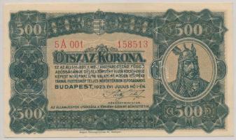 1923. 500K "Magyar Pénzjegynyomda Rt. Budapest" T:I- Adamo K34