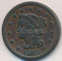 Amerikai Egyesült Államok 1845. 1c Cu T:2-,3
USA 1845. 1 Cent Cu C:VF,F