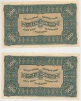 1923. 500K "Magyar Pénzjegynyomda Rt. Budapest" (2x) sorszámkövetők T:I-
Adamo K34
