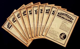 1942 Kertészet. A növényvédelem díjtalan melléklete. Felelős szerkesztő: dr. Kerekes Lajos. 10db klf