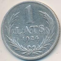 Lettország 1924. 1L Ag T:2- Latvia 1924. 1 Lats Ag C:VF