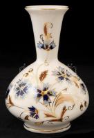 Zsolnay búzavirág mintás váza, kézzel festett, jelzett, hibátlan, m:15 cm