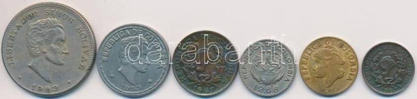 Kolumbia 1959-1967. 1c-50c (6xklf) fémpénz T:vegyes
Colombia 1959-1967. 1 Centavo - 50 Centavos (6xd...