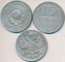 Orosz Birodalom 1916. 15k Ag + Szovjetuinó 1924. 15k Ag (2x) T:2,2-
Russian Empire 1916. 15 Kopeks A...