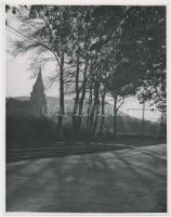 cca 1936 Reich Péter Cornel: Budapest, Hűvösvölgy, villamossínek, pecséttel jelzett, 24x18 cm