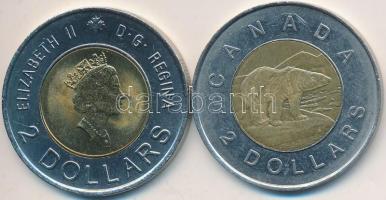 Kanada 1996-2000. 2$ (2xklf) T:2,2- Canada 1996-2000. 2 Dollars (2xdiff) C:XF,VF