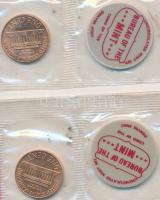 Amerikai Egyesült Államok 1968D-1969D 1c Br "Lincoln" (2x) fóliatokban "Denveri Verde...