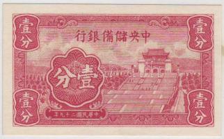 Kína/The Central Reserve Bank of China 1940. 1c T:I