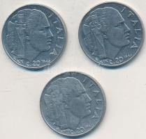 Olaszország 1941-1942. 20c (3xklf) T:2,2- Italy 1941-1942. 20 Centesimi (3xdiff) C:XF,VF