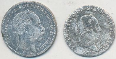 Vegyes: 1868KB 20kr Ag "Magyar Királyi Váltó Pénz" + Ausztria 1829A 3Kr Ag "I. Ferenc...