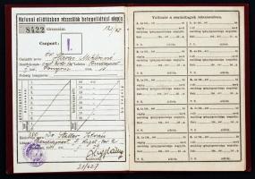 1941 Bp., M.Kir.Honvédelmi Minisztérium 4. osztálya által kiállított Kerba igényjogosultsági igazolv...