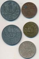 Csehszlovákia 1926-1928. 10h + 20h + Német 3. Birodalom / Cseh-Morva Protektorátus 1941. 1K (2x) + ~1920. 20h Cu villamos zseton T:2-,3 Czechoslovakia 1926-1928. 10 Haleru + 20 Haleru + German Third Reich / Protectorate of Bohemia and Moravia 1941. 1 Koruna (2x) + ~1920. 20 Haleru Cu tram jeton C:VF,F