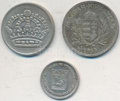 Vegyes: 1939. 1P Ag + Svédország 1956. 50ö Ag + Venezuela 1954. 25c Ag T:2,2-