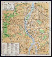 cca 1940 Budapest térkép, hajtogatva, jó állapotban,  47x43cm /Plan of Budapest and Guide map to the chrches and convents of Budapest