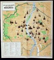 cca 1940 Budapest térkép, hajtogatva, jó állapotban,  47x43cm /Plan of Budapest and Guide map to the...