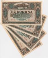 1920. 10K (4x) sorszámkövetők T:II,II- ly.