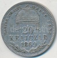 1869KB 20kr Ag "Magyar Királyi Váltó Pénz" T:2- Adamo M11.1