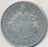 1844B 20Kr Ag "V. Ferdinánd" T:2,2- Huszár 2081., Unger III.:1419.