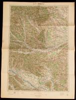 1930 Szombathely katonai térkép, M. Kir. Állami Térképészet, mérték 1:200,000,hajtogatva, jó állapot...