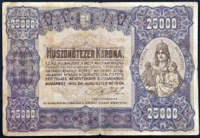 1922. 25.000K T:III- Hungary 1922. 25.000 Korona C:VG Adamo K43