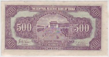 Kína/The Central Reserve Bank of China 1943. 500Y zöld T:I