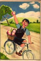 Gyümölcs, kerékpár, C-vitamin táblázat a hátoldalon / fruit, vitamin-C table on the backside, bicycle, health propaganda (b)