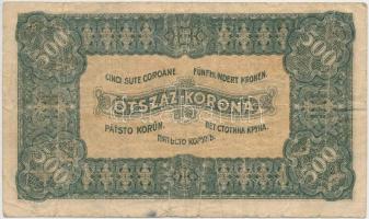 1923. 500K "Magyar Pénzjegynyomda Rt. Budapest" T:III-
Adamo K34