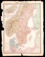 cca 1861 A skandináv államok térképe. Acélmetszetű térkép. Andriveau-Goujon. / cca 1860 Etched map of the Scandinavan states 55x70 cm