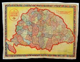 1938 Pesti Hírlap színes térképmelléklete: "Az ezeréves Magyarország", ill. hátoldalán &qu...