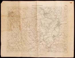 1926 Szentes és Kiskunfélegyháza térkép, M. Kir. Állami Térképészet, mérték 1:75,000, hajtogatott, k...