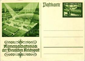 Kameradschaftsblock der Deutschen Reichspost / Companionship block of the German postal, automobile, aeroplane, 6+9 Ga. (EK)