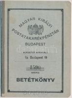 Budapest 1942. "Magyar Királyi Postatakarékpénztár Budapest" betétkönyv kitöltött oldalakkal és pecsétekkel