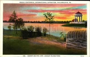 Philadelphia, Sesqui Centennial International Exposition, sunset on the lake, League Island park