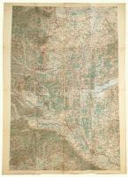 Nyugat Magyarország térképe, 1:200,000, impresszum nélkül,hatogatva, 114x86cm
