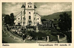 1940 Zetelaka, Országzászló avatás, templom / inauguration of the Hungarian country flag, church (EK)