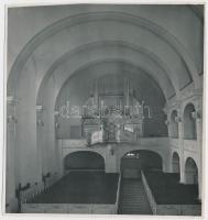 1996 Gyoma, református nagytemplom, dr. Bay Józsefnek dedikálva, Tiszavölgyi József pecséttel jelzett, feliratozott fotója, 13x13 cm