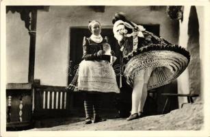 20 db RÉGI használatlan fekete-fehér magyar folklór lap / 20 old unused black and white Hungarian fo...