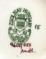 Zsolnay virág mintás váza, kézzel festett, jelzett, hibátlan, m:25cm