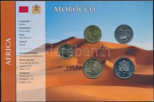 Marokkó 2002. 5s-1D (5xklf) forgalmi szett papírtokban T:1,2 Morocco 2002. 5 Santimat - 1 Dirham (5xdiff) coin set in paper case C:UNC,XF