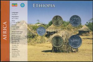 Etiópia ~2000. 1c-50c (5x) forgalmi szett papírtokban T:1 Ethiopia ~2000. 1 Cent - 50 Cent (5x) coin set in paper case C:UNC