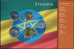 Etiópia ~2000. 1c-50c (5x) forgalmi szett papírtokban T:1
Ethiopia ~2000. 1 Cent - 50 Cent (5x) coin...