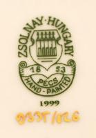 Zsolnay, virág mintás kis tálkák, 2db, kézzel festett, jelzett,2db, hibátlan, m:12cm