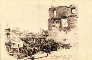 16 db RÉGI használatlan motívumlap, Meilinger Dezső és Kövér Gyula szignóval; magyar első világhábor...