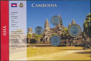 Kambodzsa 1994. 50R-500R (4xklf) forgalmi szett papírtokban T:1 Cambodia 1994. 50 Riels - 500 Riels (4xdiff) coin set in paper case C:UNC