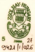 Zsolnay, virág mintás bonbonier, kézzel festett, jelzett, hibátlan, m:7x7cm